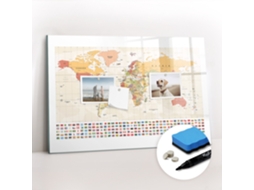Quadro Magnético De Parede Design De Mapa-múndi Para O Quarto Das Crianças Espelharte (60x40 Cm)