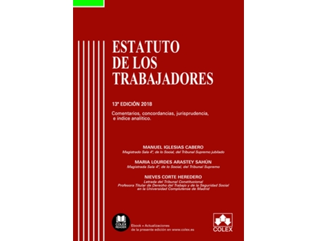 Livro Estatuto De Los Trabajadores 2018 de Manuel Iglesias Cabero (Espanhol)