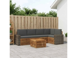Vidaxl Conjunto De Sofá Sectional 6 Pcs Natural E Antracite