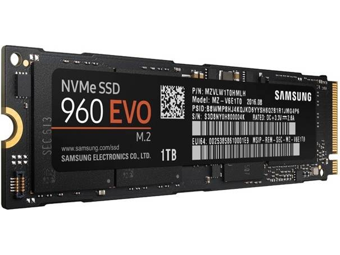Disco SSD Interno SAMSUNG 1TB 960 EVO M2 PCIE (1 TB - PCI-Express - 380 MB/s)