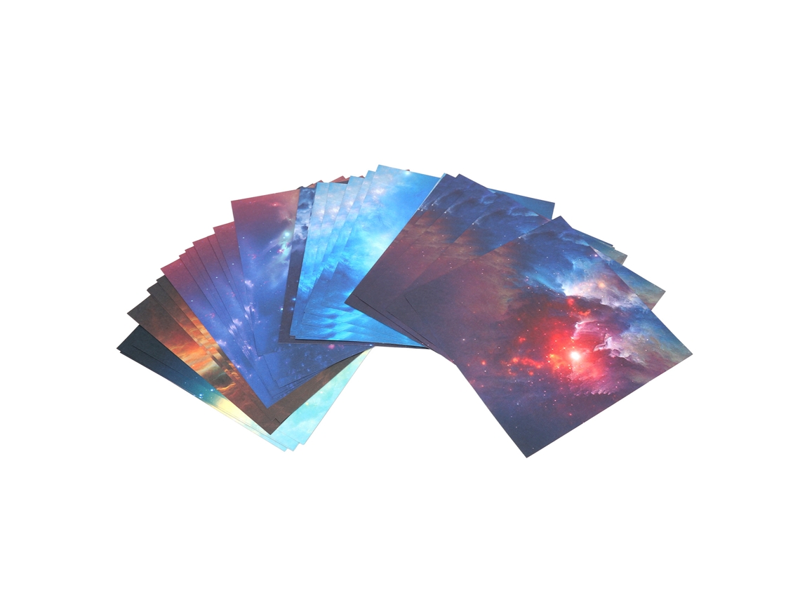 Papel dobrável dupla face com estampa de estrelas e espaço para crianças, 200 folhas.