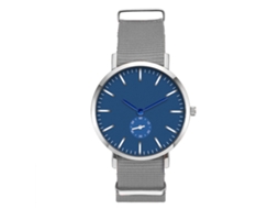 Relógio Quartz Masculino Pulseira de Nylon Casual Elegante Mostrador Redondo Cinza
