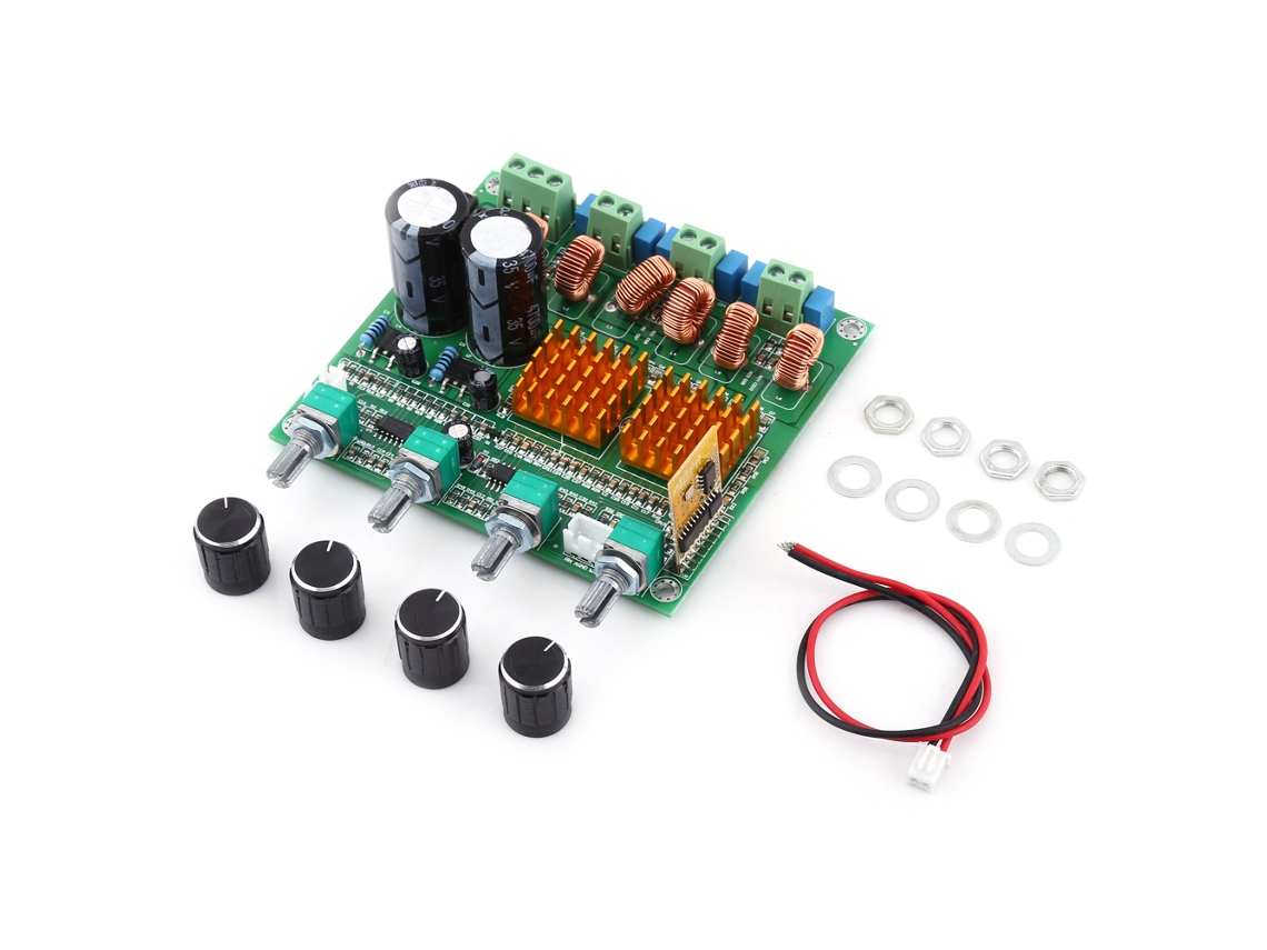 Veloriskku-módulo Amplificador De Potência Hifi 2.1 Classe D Com Receptor Bluetooth 4.0 Placa De Áudio Subwoofer