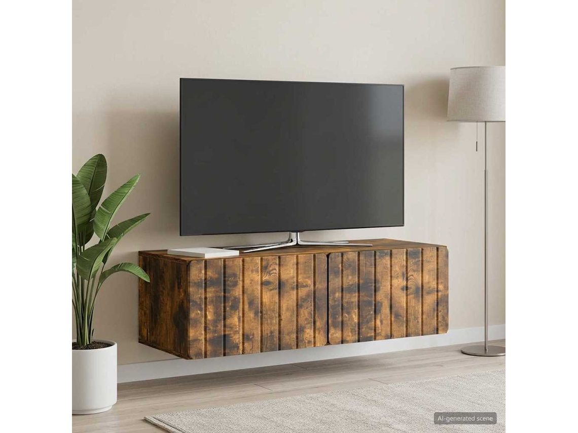 Vidaxl Gabinete De Tv De Parede 98 X 41 X 30 Cm Carvalho Fumado