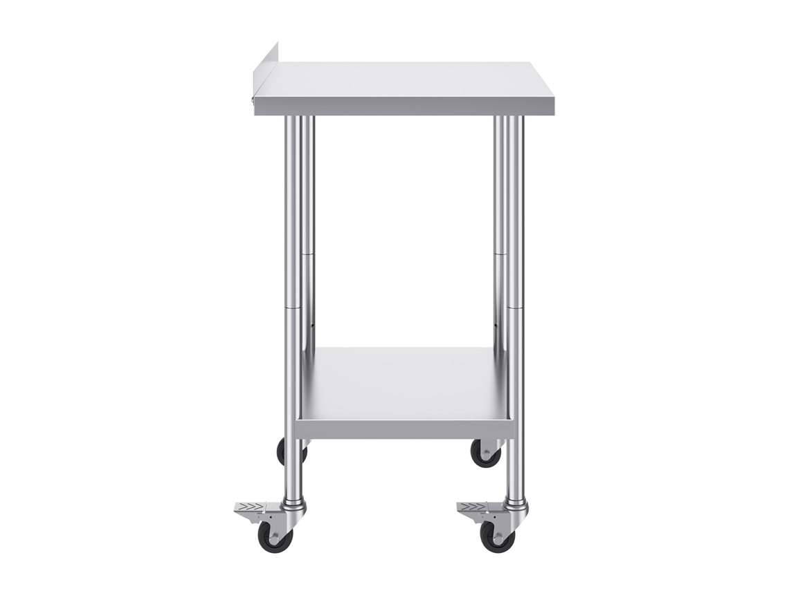 Mesa De Trabalho Succebuy Em Aço Inoxidável Mesa De Preparação Com Rodas 61x61cm
