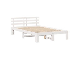 Conjunto 1 Estrutura De Cama Moderna Vidaxl Branco Madeira De Pinho Maciça (135 X 190 Cm)