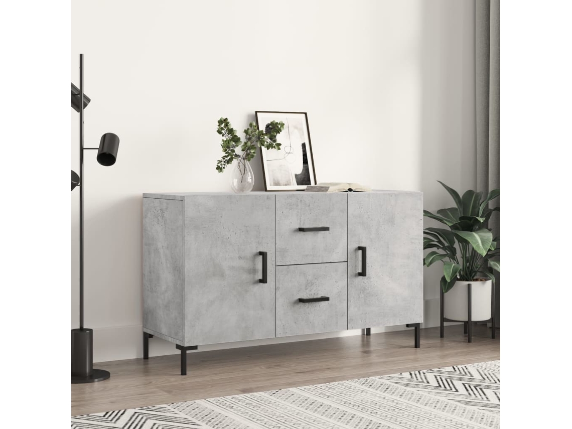 Vidaxl Aparador 100x36x60 Cm Derivados De Madeira Cinzento Cimento