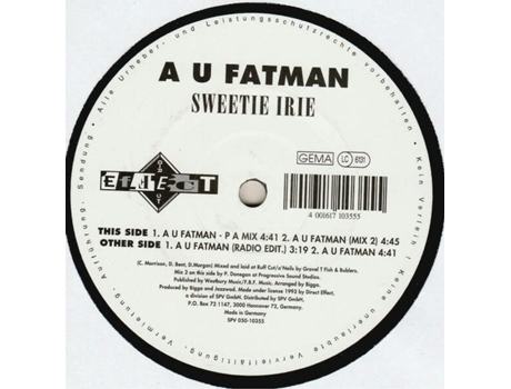 AU Fatman, Sweetie Irie | Condição da mídia muito bom | 1 X Efeito Direto Vinil 12 (vg)