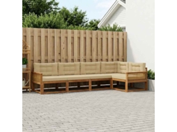 Vidaxl Conjunto De Sofás Para Exterior 5 Unid. Natural E Bege