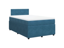 Box Spring Bed, Box Spring Beds Vidaxl Azul Veludo (120 X 200 Cm)