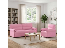 Vidaxl Conjunto De Sofás 2 Unid. Rosa Tecido