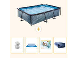 Exit-toys Piscina Exit Retangular - Efeito Pedra - 300x200x65 Cm - 5-peças S345