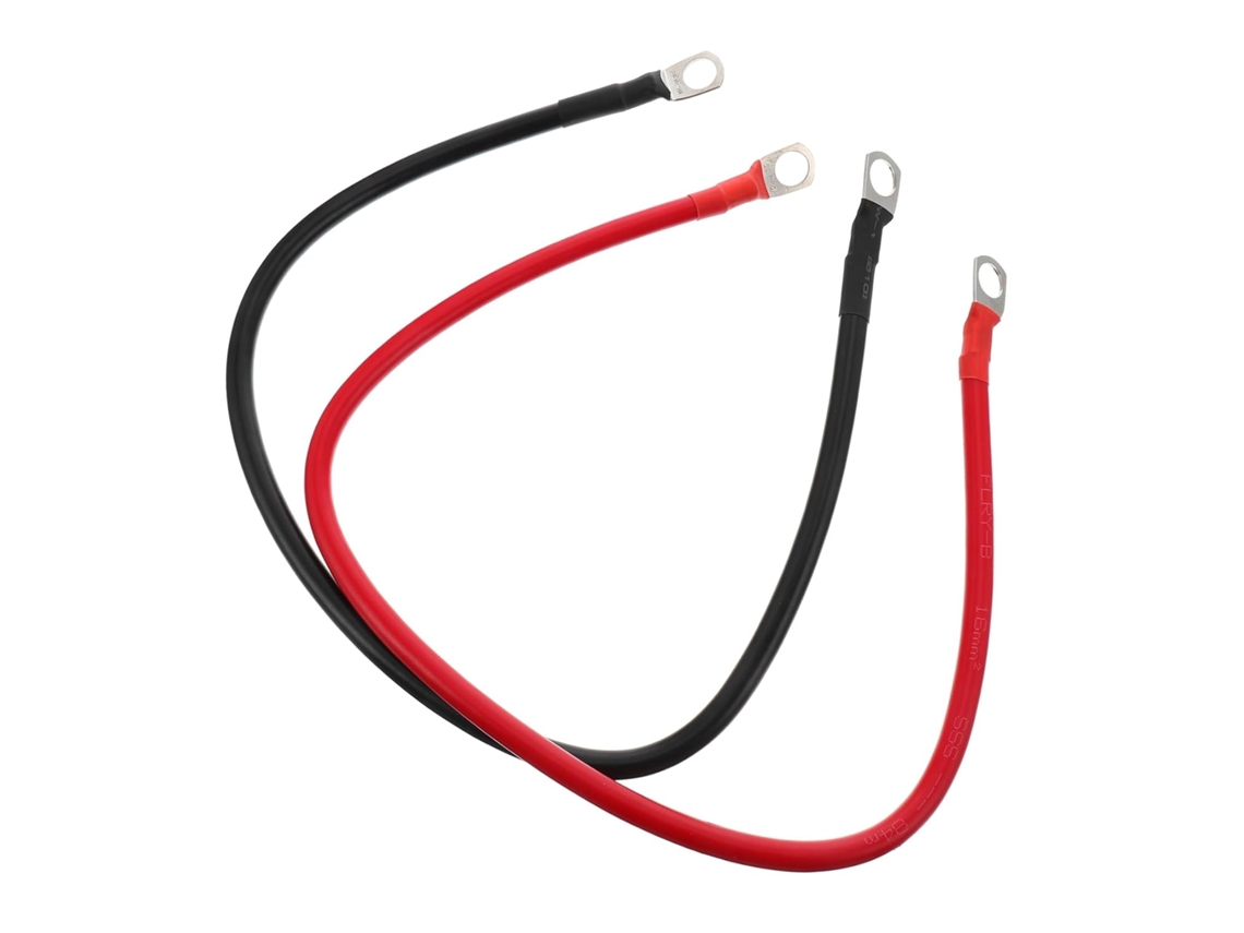 Cabo De Bateria De Cobre De 16 Mm² E 50 Cm, Pacote Com 2 Unidades, Para Uso Em Carros E Barcos, Partida Auxiliar.