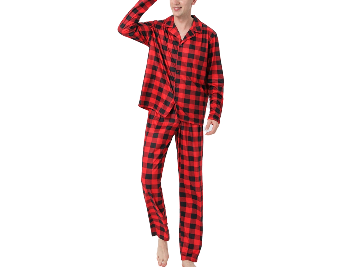 Laxiscreed Conjunto De Pijama Natal Para Crianças E Família Com Estampa De Árvore Em Malha Vermelha