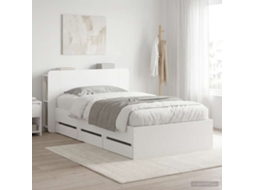 Vidaxl Estrutura De Cama Com Armazenamento E Cabeceira Branco