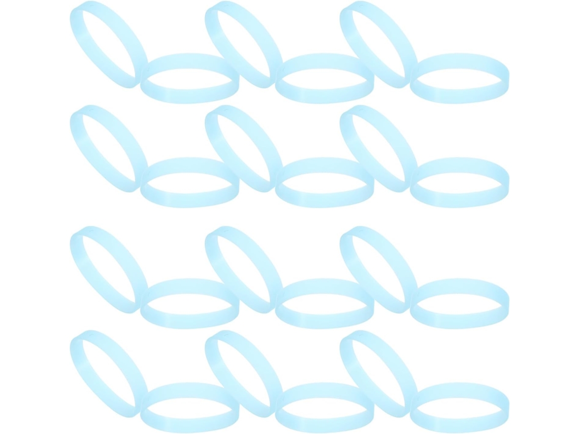 Pulseiras esportivas de silicone luminosas Didiseaon para adultos, azul brilhante, 40 unidades, pulseiras elásticas.
