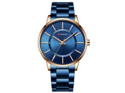 Relógio de Cuarzo Masculino Curren 8385 com Pulseira de Aço Inoxidável 3atm