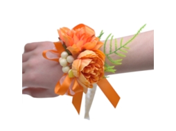 Laxiscreed Bouclier Artificial Peônia Dahlia Para Noiva E Madrinhas, Floral De Paraíso Em Laranja