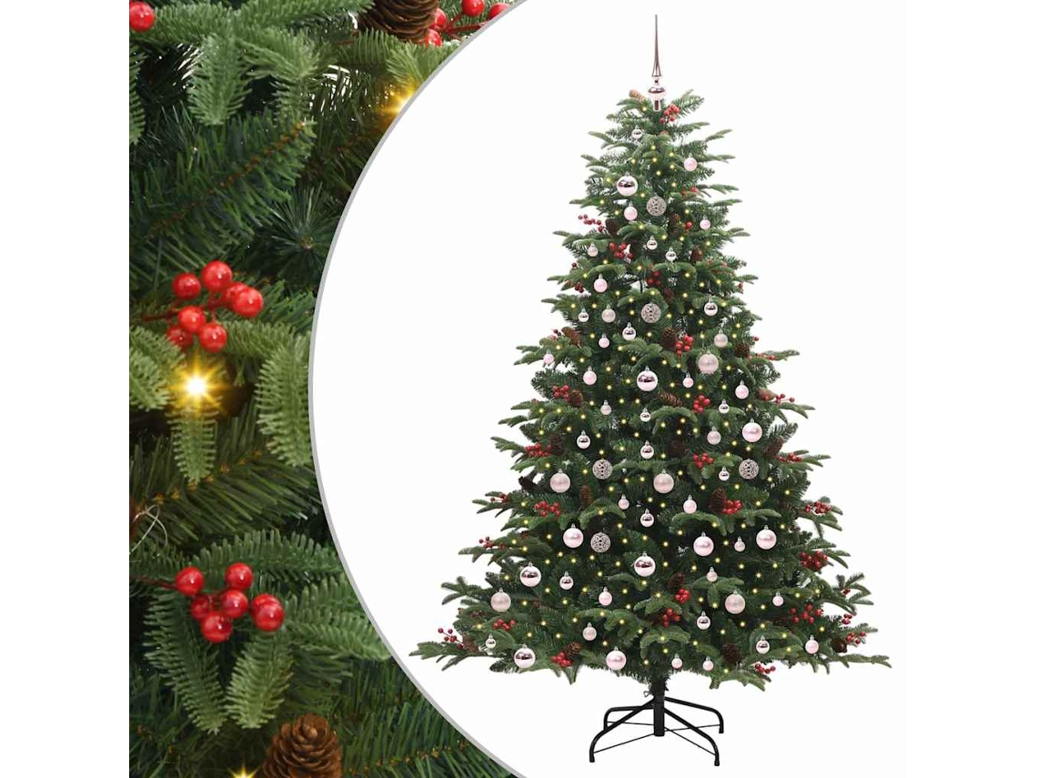 Árvore De Natal Artificial Com Luzes Led Vidaxl Verde Pvc (210 Cm)