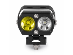 Farol Auxiliar Led De Dupla Lente Para Motocicleta, Luz Branca E Amarela, Impermeável