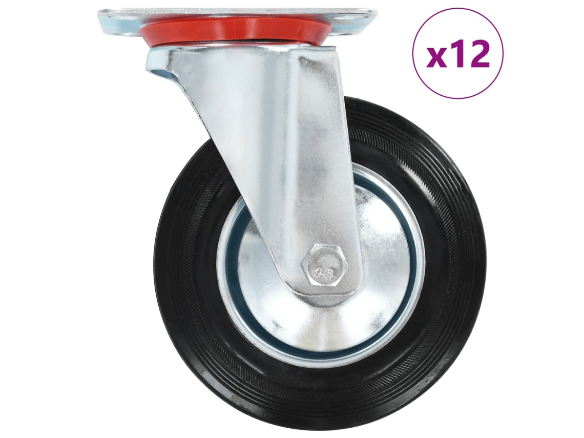 Vidaxl 12 Pcs Rodas Giratórias 160 Mm