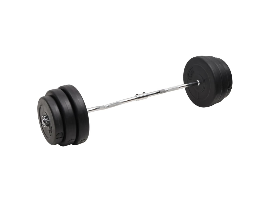 Vidaxl Barra Curl Com Discos 90 Kg