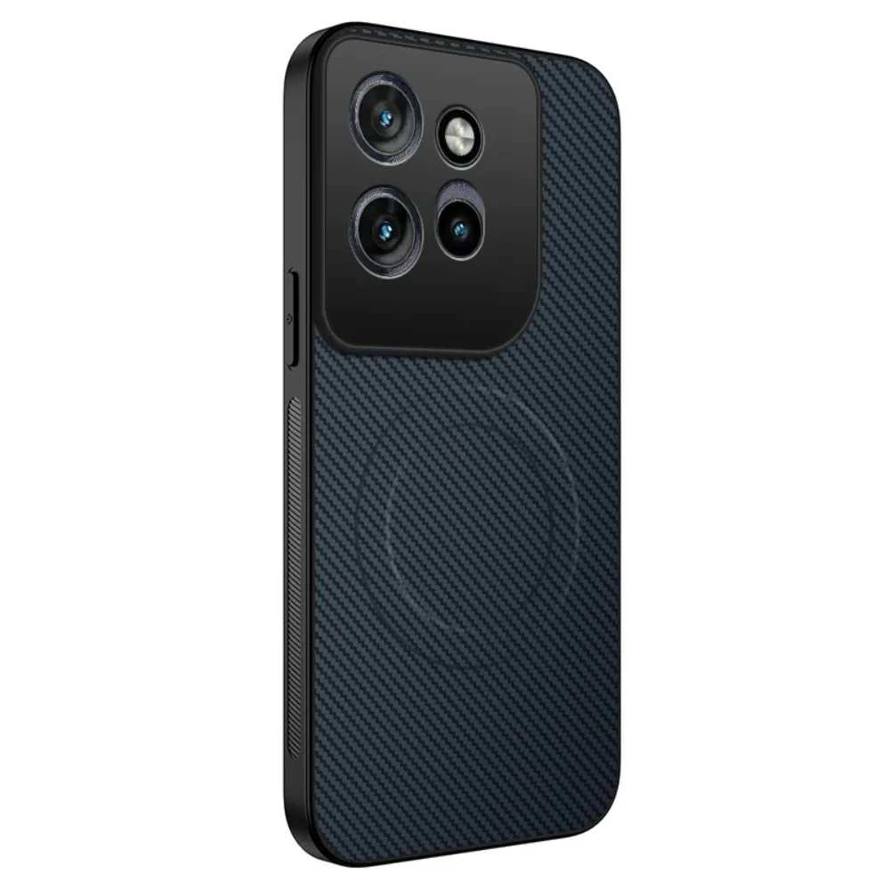 Capa Protetora À Prova De Choque Com Carregamento Magnético E Textura De Fibra De Carbono (azul, Motorola Edge 40).