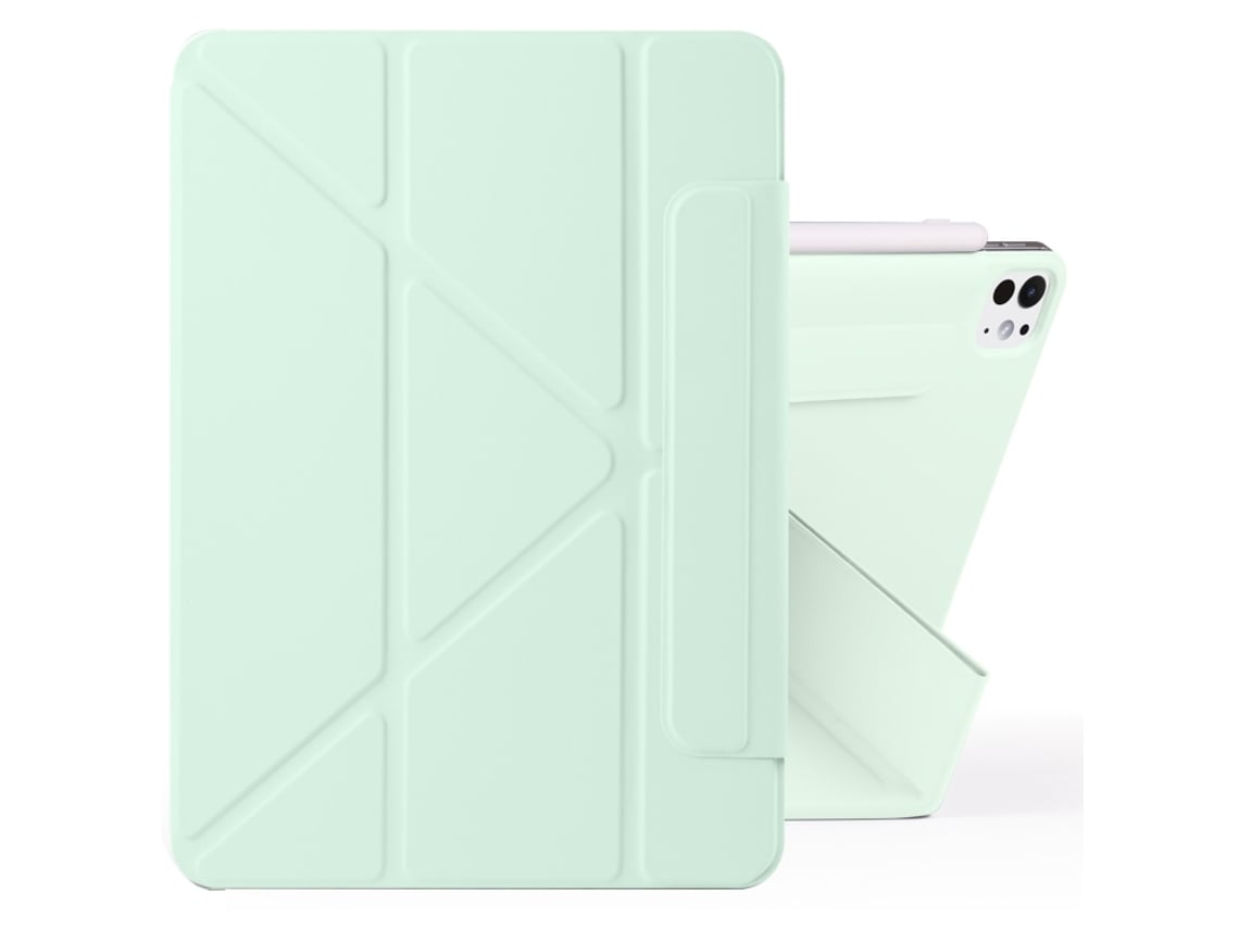 Capa magnética dobrável em Y para Samsung Galaxy Tab S10 Fe 10.9, verde bebê, com design exclusivo e destaque.