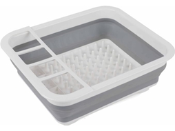 Secador de Pratos ZYBLSSBB Dobrável com Divisor de Talheres, Resistente, para Casa ou Camping