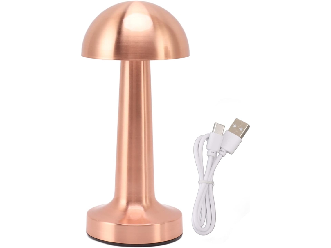Luminária De Mesa Sem Fio Em Formato De Cogumelo Com Sensor De Toque, 3 Cores Com Intensidade Ajustá Gokoco