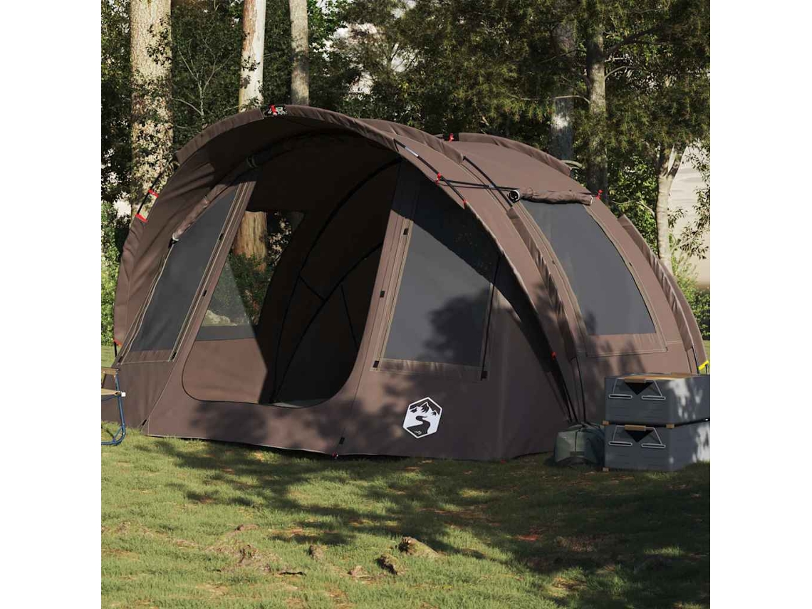 Vidaxl Tenda De Pesca Para 2 Pessoas Impermeável Castanho