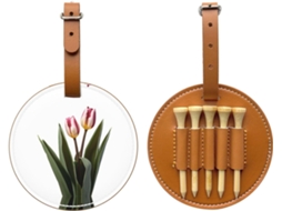 Bolsa para Tees de Golfe com Estampa de Tulipa, Preta. Fácil de Transportar e Mais Eficiente para Jogar Golfe.