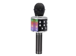 Microfone De Karaokê Sem Fio Led Preto
