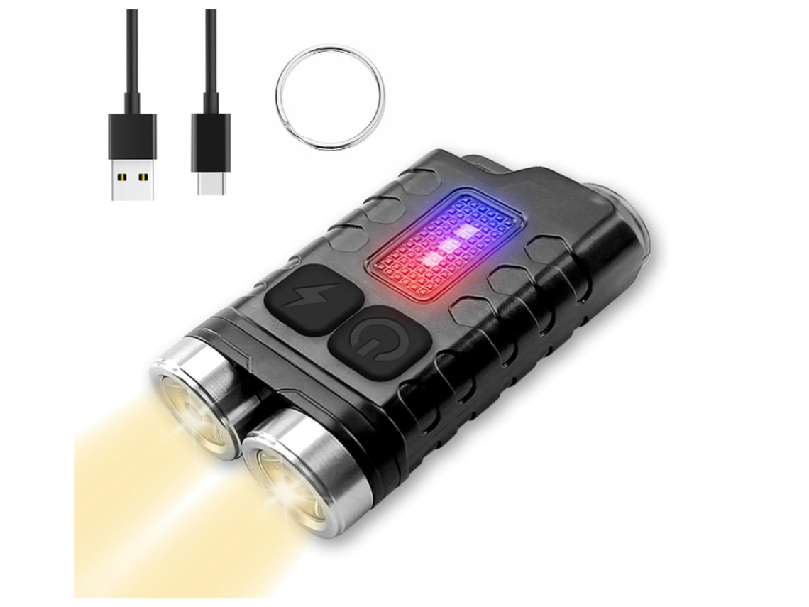 Lanternas com 12 Modos de Luz Lanterna Led Tática Recarregável Edc Super Brilhante Usb-C Ip65 À Prova D'Água Preta TURMIN