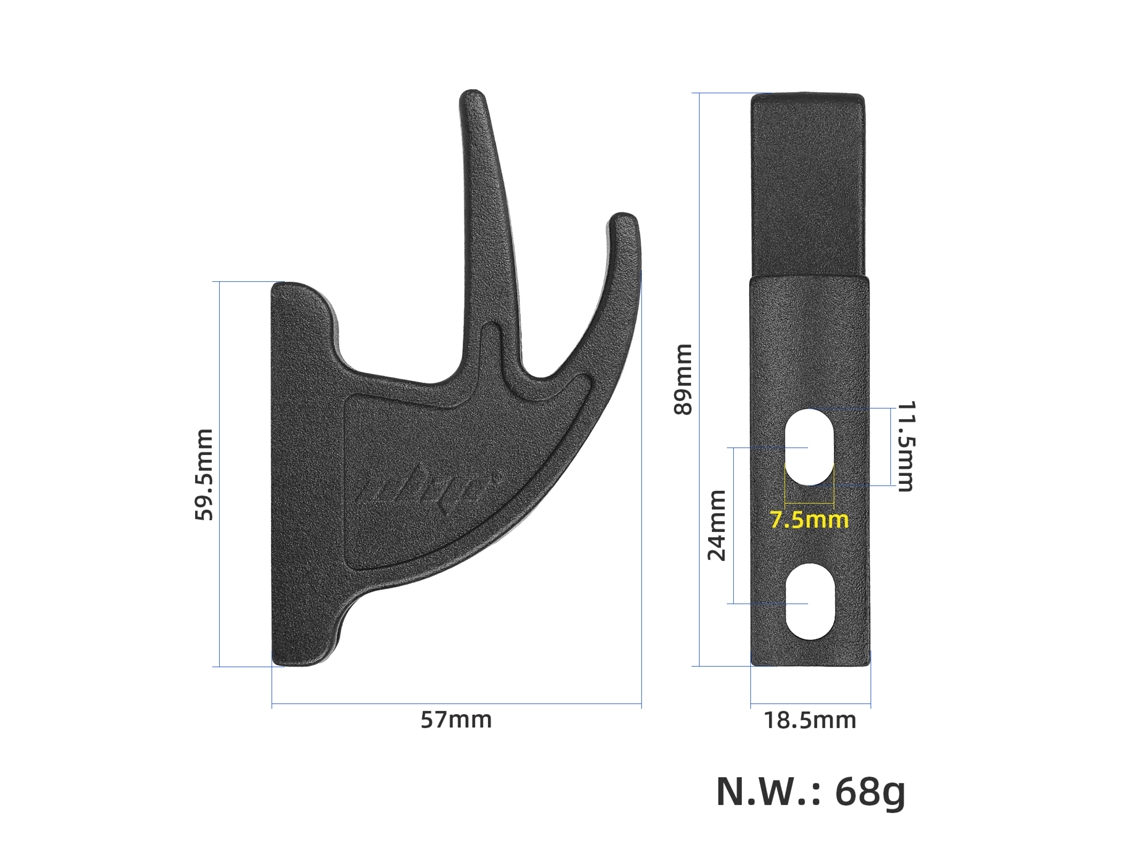 Gancho frontal para patinete elétrico Ulip 2026, suporte de alumínio com garras, acessório universal com alta capacidade de carga.