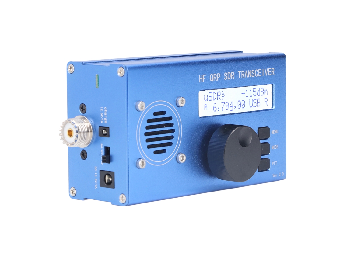 Transceiver Sdr Qcx Para Ssb Hf 8 Bandas 5w Qrp Com Bateria 6000mah Integrada, Suporta Lsb Usb Cw Am Azul