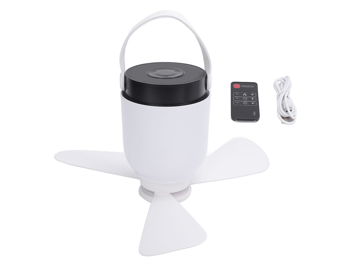 Ventilador de Tecto Recarregável Usb com Led e Controlo Remoto da LAXISCREED para Quartos