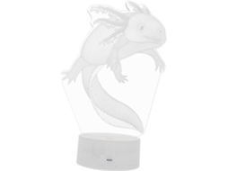 Luminária De Mesa Led 3d Axolotl Com 16 Cores, Em Acrílico E Polipropileno, Com Controle Remoto.