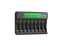 Carregador de Pilhas AA e AAA com Visor LCD e 8 Compartimentos | HEXINYIGJLY