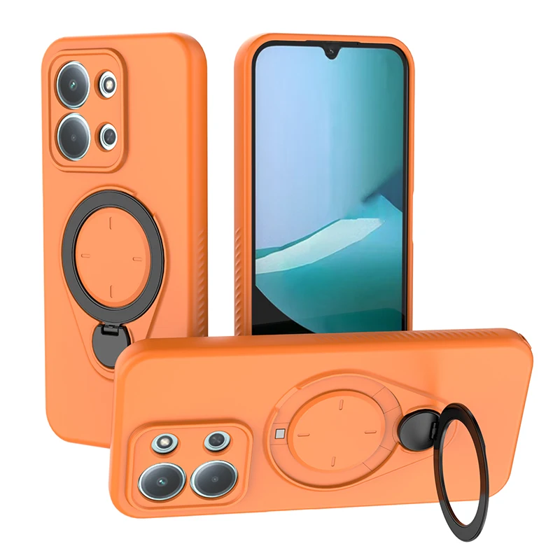 (laranja, Redmi Note 15 Pro 5g) Capa Antichoque Com Suporte Giratório De 360° E Carregamento Sem Fio Magnético
