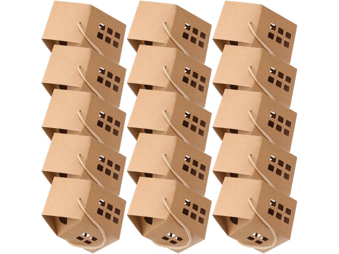 Conjunto De 24 Caixas Papelão Para Doces E Biscoitos, Com Design De Casinha Oca, 8x 7, 5cm, Para Decoração De Casa E