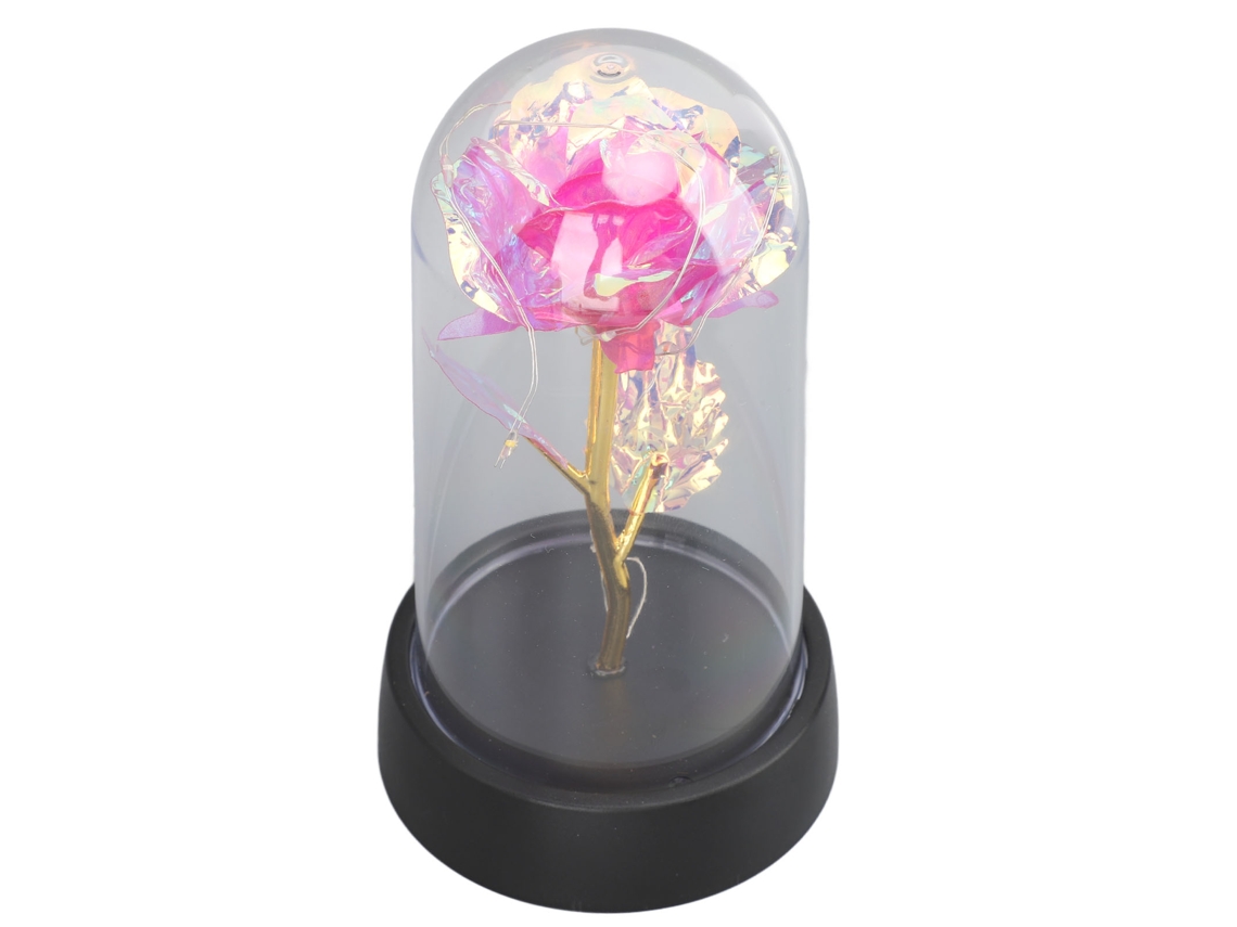 Light Up Rose In Glass Dome Birthday Anniversary Christmas Gifts