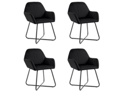 Vidaxl Cadeiras De Jantar 4 Pcs Veludo Preto