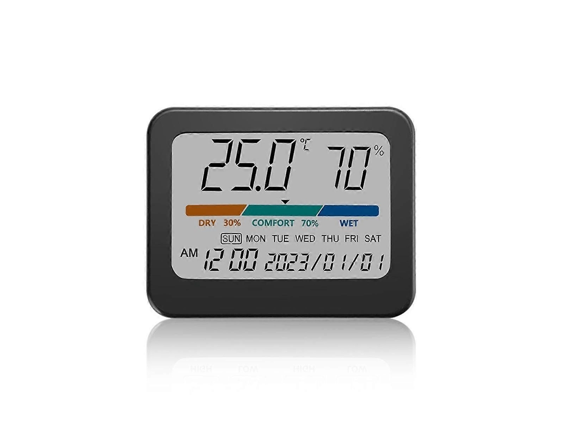 Termômetro E Higrômetro Para Ambientes Internos: Medidor De Temperatura E Umidade Para Casa, Com Suporte E Indicador.