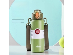 (verde 800ml) Garrafa Térmica De Aço Inoxidável Com Canudo E Tampa