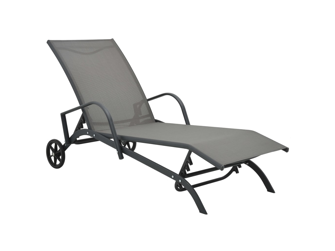 Espreguiçadeira Chaise Longue em Aço e Textilene