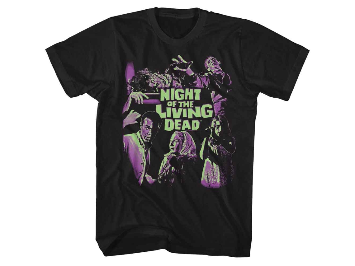 Unisex Adult T-shirt Rockinstone Night Of The Living Dead Notld Bright Two Tone Black Sizexl