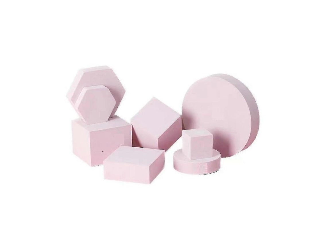 Acessórios De Decoração Para Flatlay Em Espuma Rosa - Diversos Tamanhos E Formas Para Fotos De Alimentos, Cosméticos E Bijuterias Rosa