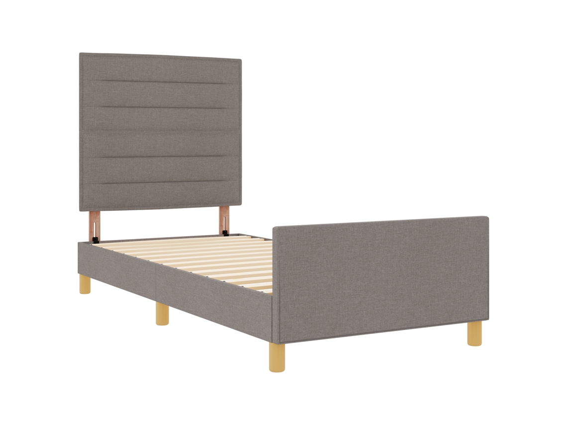 Estrutura De Cama Taupe Contemporânea Vidaxl Castanho-acinzentado Fabric (90x200 Cm)