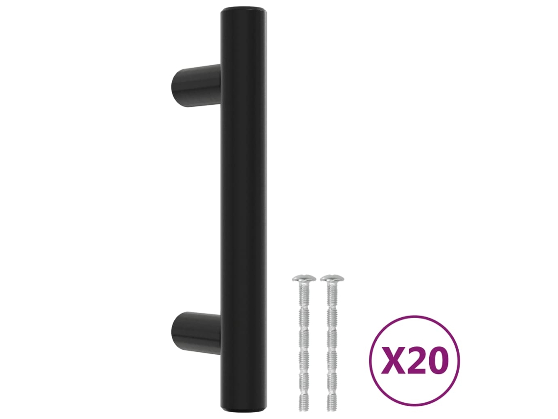 Cabinet Handle, Cabinet Handles Vidaxl Preto Aço Inoxidável (64 Mm)
